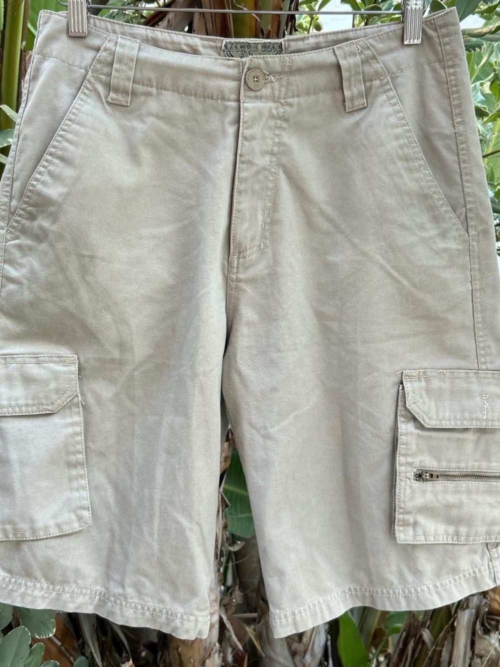 Vintage 2000s Anchor Blue Cargo Shorts Men’s Size 30 Beige Utility Y2K